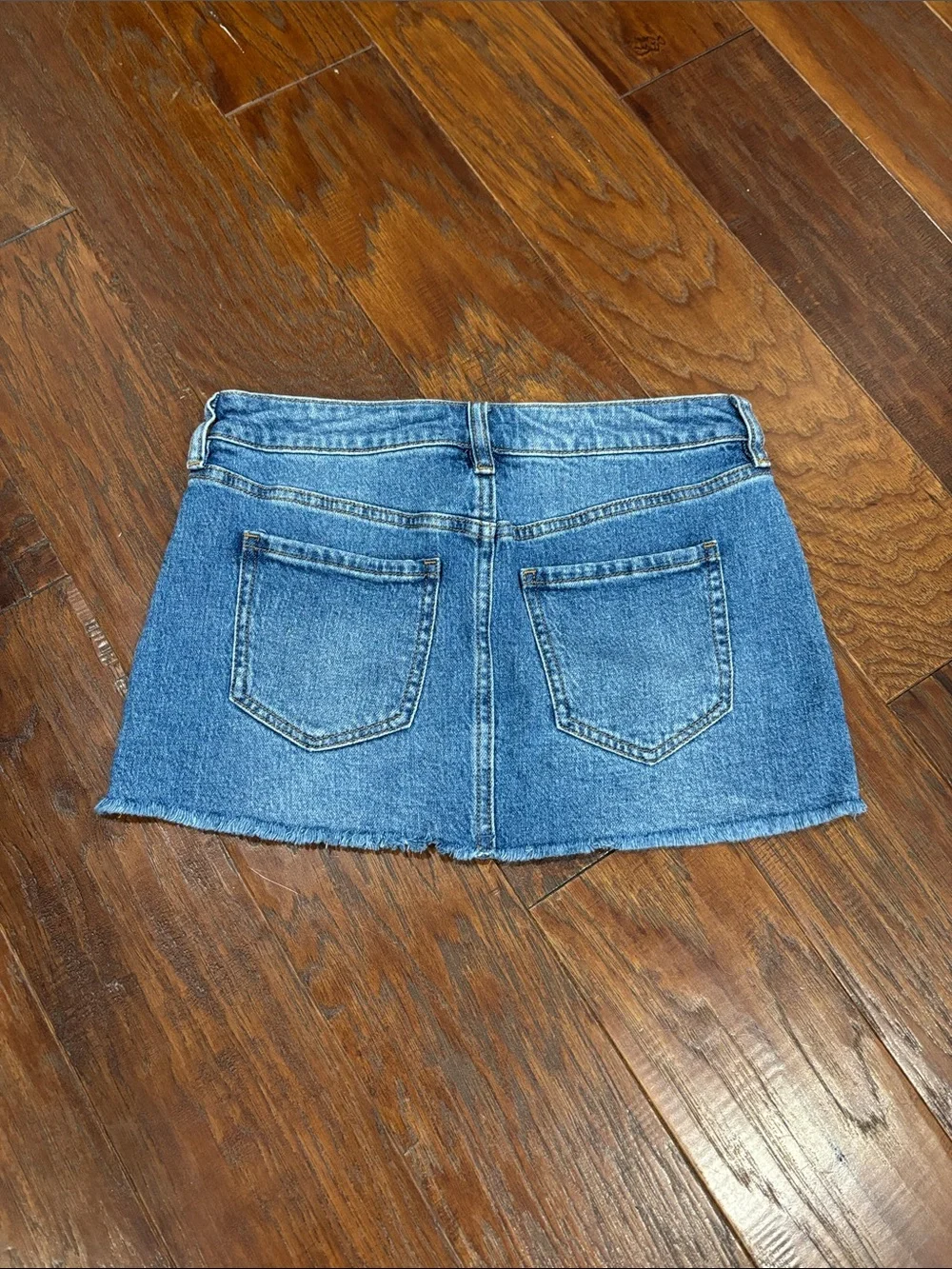 PacSun Blue Denim Mini Skirt with Raw Hem